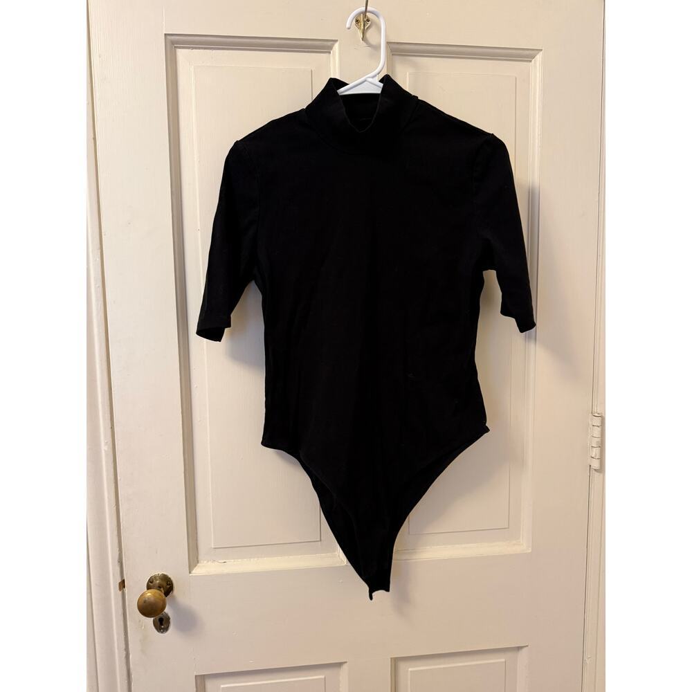 SHEIN Black Mock Turtleneck Bodysuit – Size XL